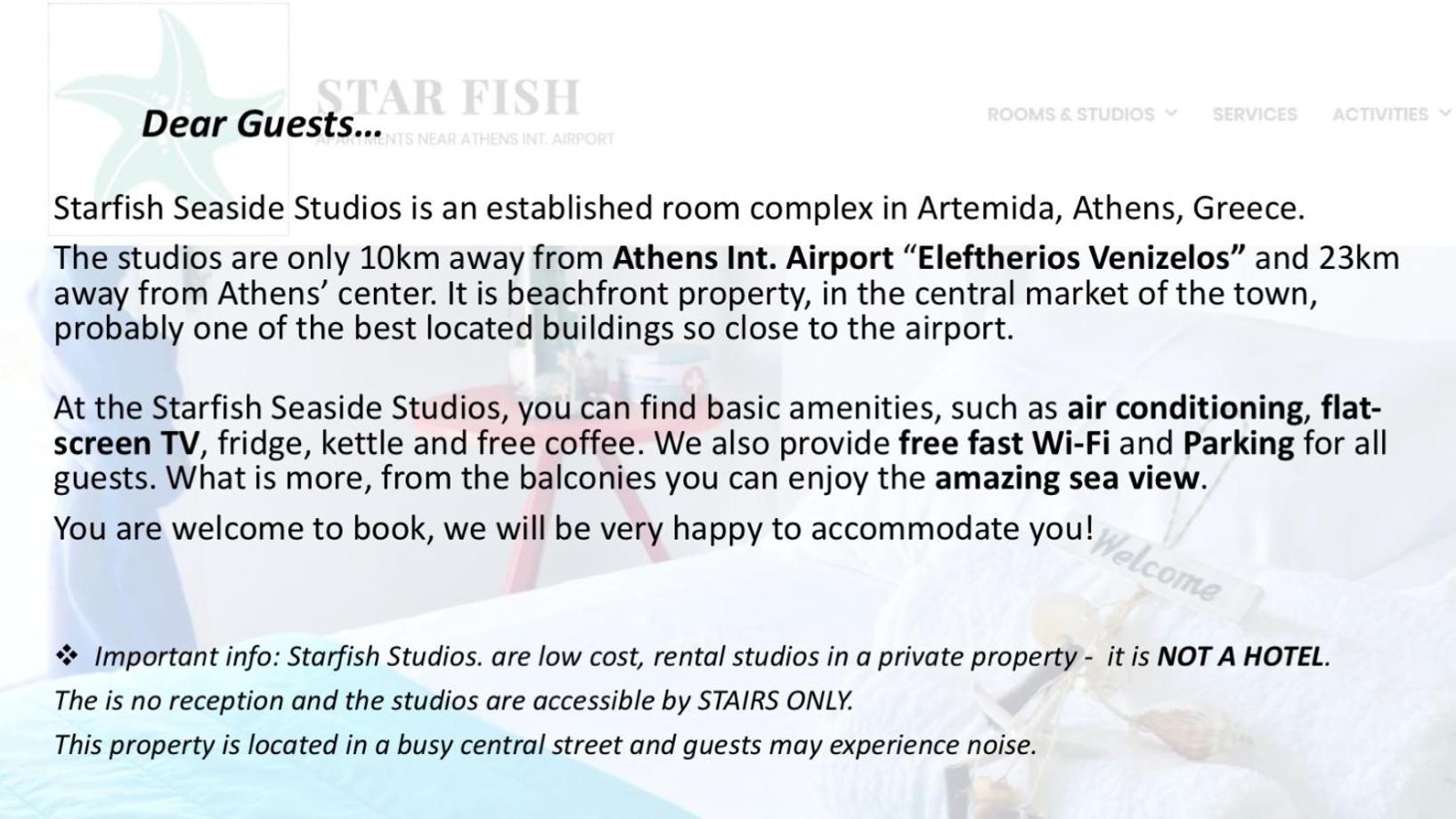 Starfish Seaside Studio Artemida  Exterior foto